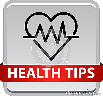 Health tips button Vector Illustration
