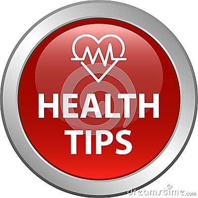 Health tips button Vector Illustration