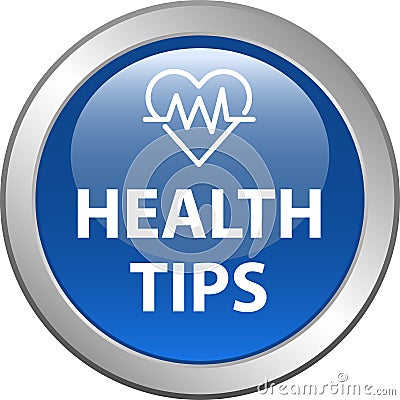 Health tips button Vector Illustration