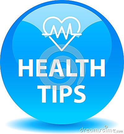 Health tips button Vector Illustration