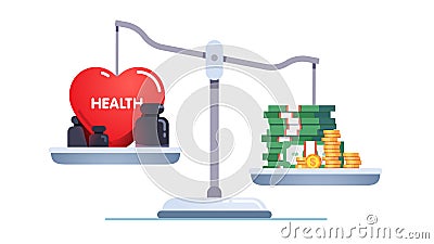 Health treatment costs contradiction conflict Vector Illustration