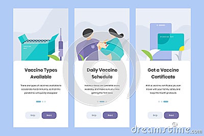 Health Vaccine UI Design Vector Illustration