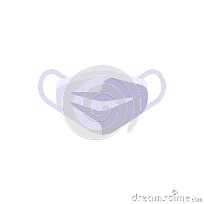 HealthWhite medical face mask flat icon. Virus protection flat illustration Vector Illustration