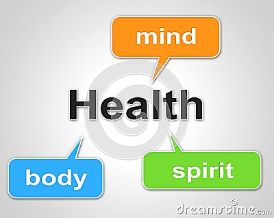 Health Words Represents Preventive Medicine And Care Stock Photo