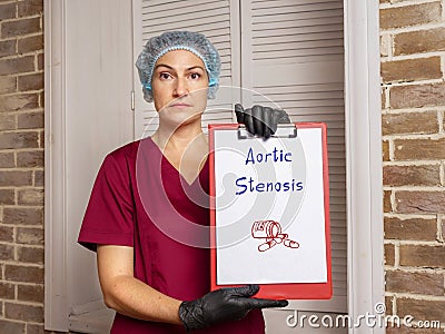 Healthcare concept about Aortic Stenosis with inscription on the sheet Stock Photo