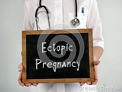 Healthcare concept about Ectopic Pregnancy with sign on the sheet Stock Photo