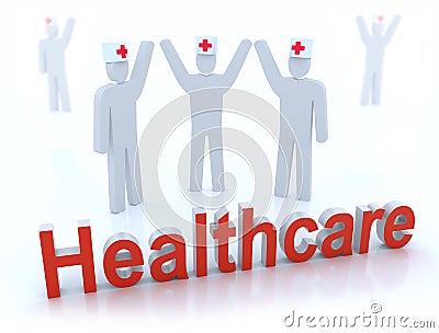 Healthcare concept isolated on white Stock Photo
