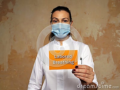 Healthcare concept about Labored Breathing with inscription on the piece of paper Stock Photo