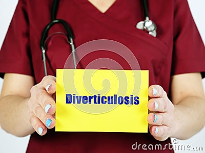 Healthcare concept meaning Diverticulosis with phrase on the page Stock Photo