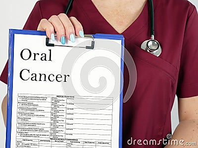 Healthcare concept about Oral Cancer with sign on the sheet Stock Photo