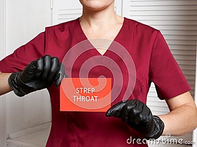 Healthcare concept about STREP THROAT with sign on the sheet Stock Photo