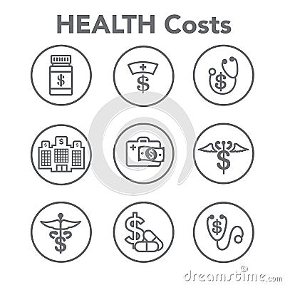 Healthcare costs and expenses showing concept of expensive health Vector Illustration