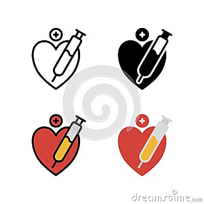 Healthcare Health Vaccine for Life Icon and illustration Vector Vector Illustration