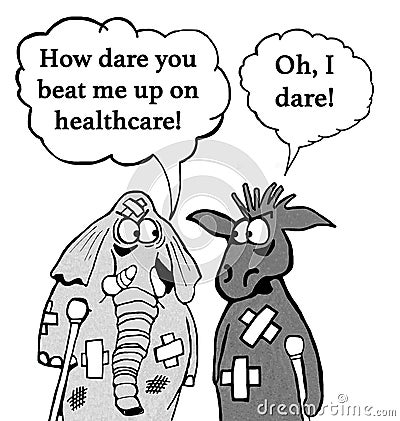 Healthcare Insurance Cartoon Illustration