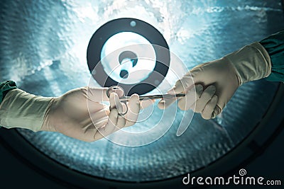 Healthcare and medical concept , Close-up of surgeon's hands Stock Photo