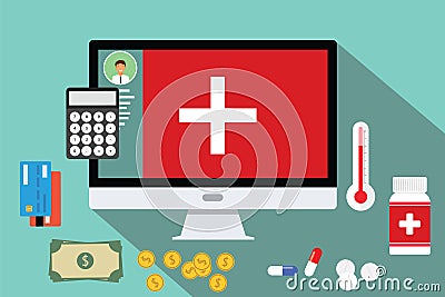 Healthcare medical expense money health Vector Illustration