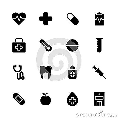 Healthcare and Medical Icon Set Vector Illustration