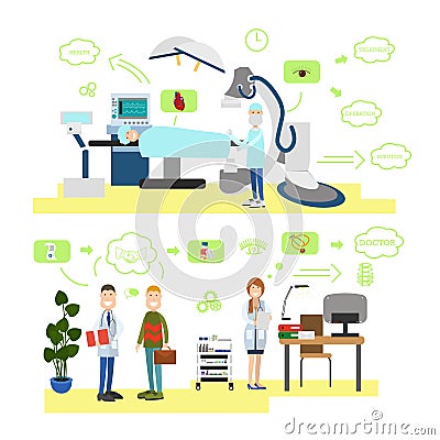 Healthcare and medicine concept vector illustration in flat style Vector Illustration