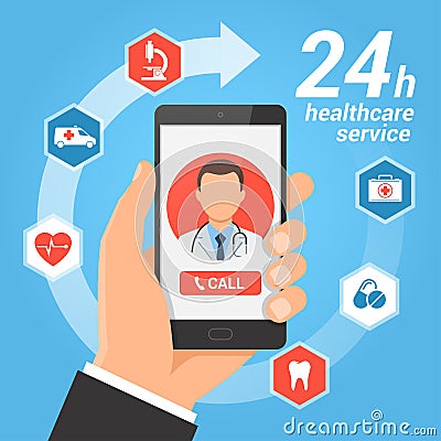 Healthcare mobile service concept Vector Illustration