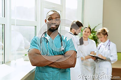 Healthcare people group. Professional doctors working in hospital office or clinic Stock Photo