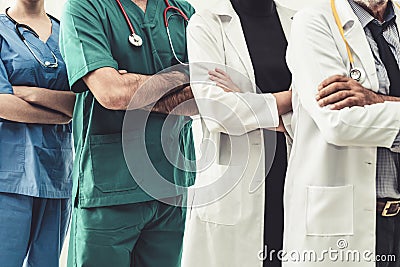 Healthcare people group work together in hospital Stock Photo