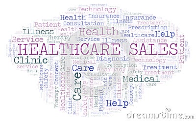 Healthcare Sales word cloud Stock Photo