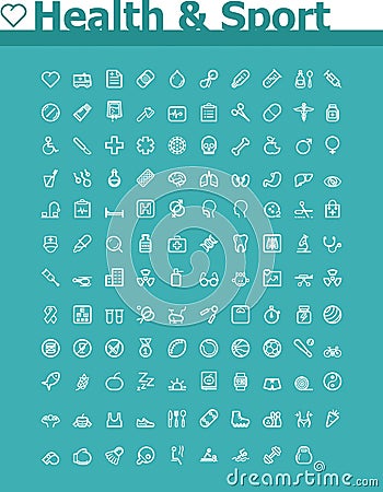 Healthcare and sport icon set Vector Illustration