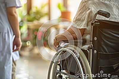 Healthcare, support, and caregiver assistance with a senior woman who needs medical help, eldercare services and Stock Photo