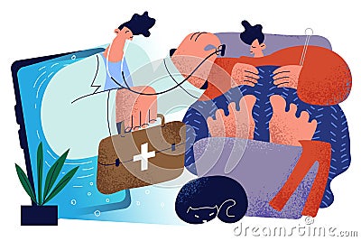 Healthcare, telehealth, medicine online concept Vector Illustration