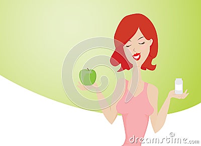 Healthy Attitude Vector Illustration