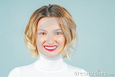 Healthy beautiful female smile. Teeth health, whitening Stock Photo