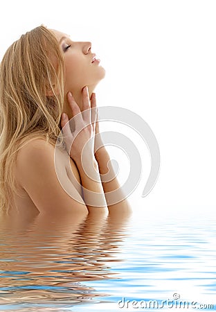 Healthy blond with closed eyes Stock Photo