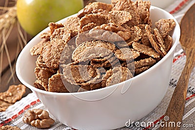 Healthy breakfast - whole grain muesli with a walnut Stock Photo