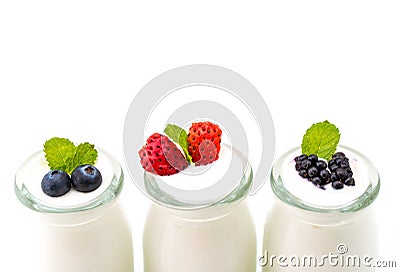 Healthy breakfast with yogurt and berry, dieting, freshness Stock Photo