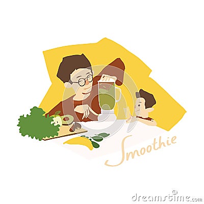 Healthy breakfast Vector Illustration