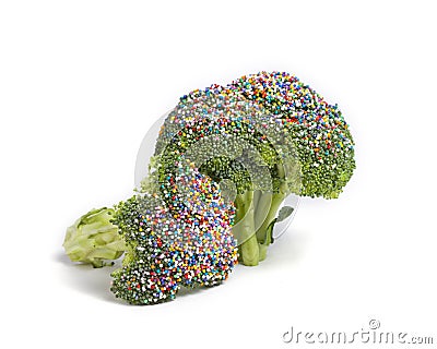 Healthy Broccoli with Sprinkles Stock Photo