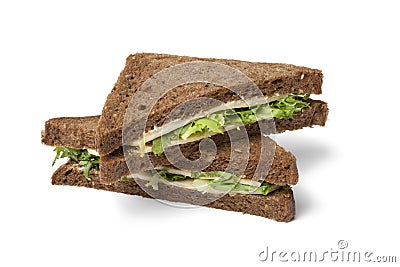 Healthy cheese and salad sandwich Stock Photo