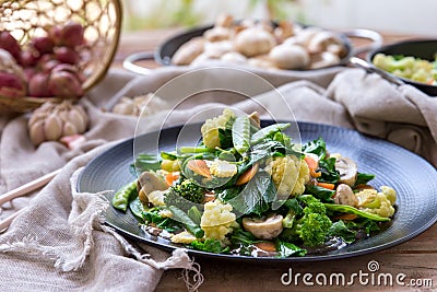 Healthy chinese food capcay Stock Photo