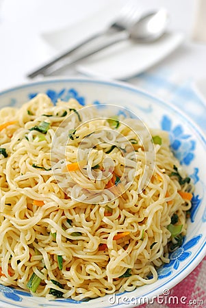 Healthy Chinese vegetarian noodles Stock Photo