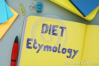 Healthy concept meaning diet etymology with inscription on the page Stock Photo