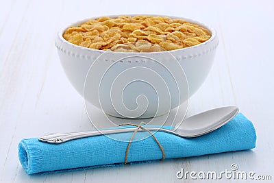 Healthy corn flakes breakfast Stock Photo