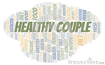 Healthy Couple word cloud. Stock Photo