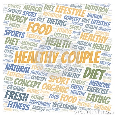 Healthy Couple word cloud. Stock Photo