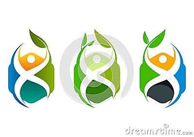 Healthy cube logo, wellness center concept design Vector Illustration