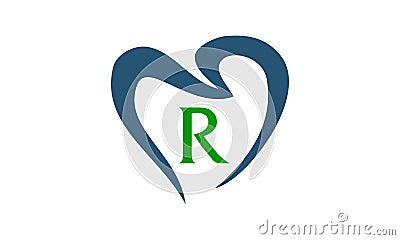 Healthy Dental Care Letter R Vector Illustration