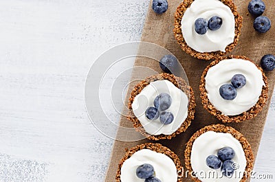 Healthy dessert pie with fresh blueberry Stock Photo