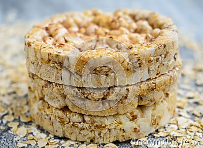 Oatmeal loaves healthy food for slenderness slim Stock Photo