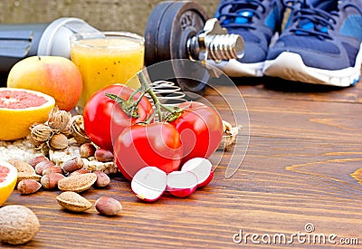 Healthy diet and sports activity to a healthy life Stock Photo