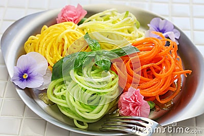 Healthy diet vegetable noodles salad Stock Photo