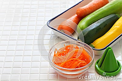 Healthy diet vegetable noodles salad Stock Photo